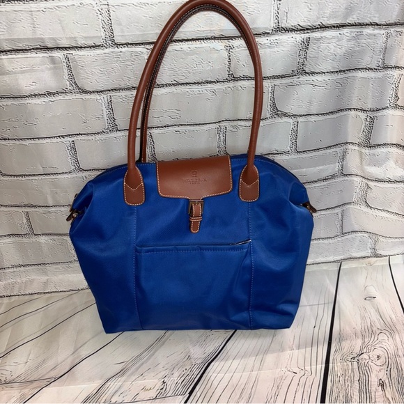 HEXAGONA PARIS POP Shoulder Tote Bag Cowhide Leather and Nylon - Picture 2 of 15